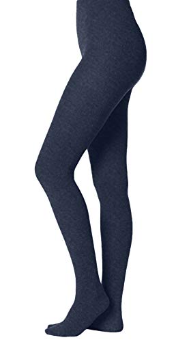 Image of EMEM Apparel Women's Flat Knit Cotton Sweater Winter Opaque Footed Tights