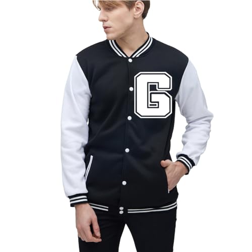 Image of Yuji Itadori Mens Varsity Jacket Baseball Letterman Bomber Jacket Fleece Long Sleeve Coat Casual Clothing XXS-3XL