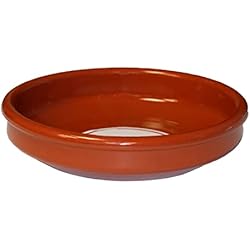 Cazuelas De Barro Economicas Tradineur - Cazuela redonda de barro - Apta para vitro y horno - Ideal para guisos y asados caseros –Ø 24 cm