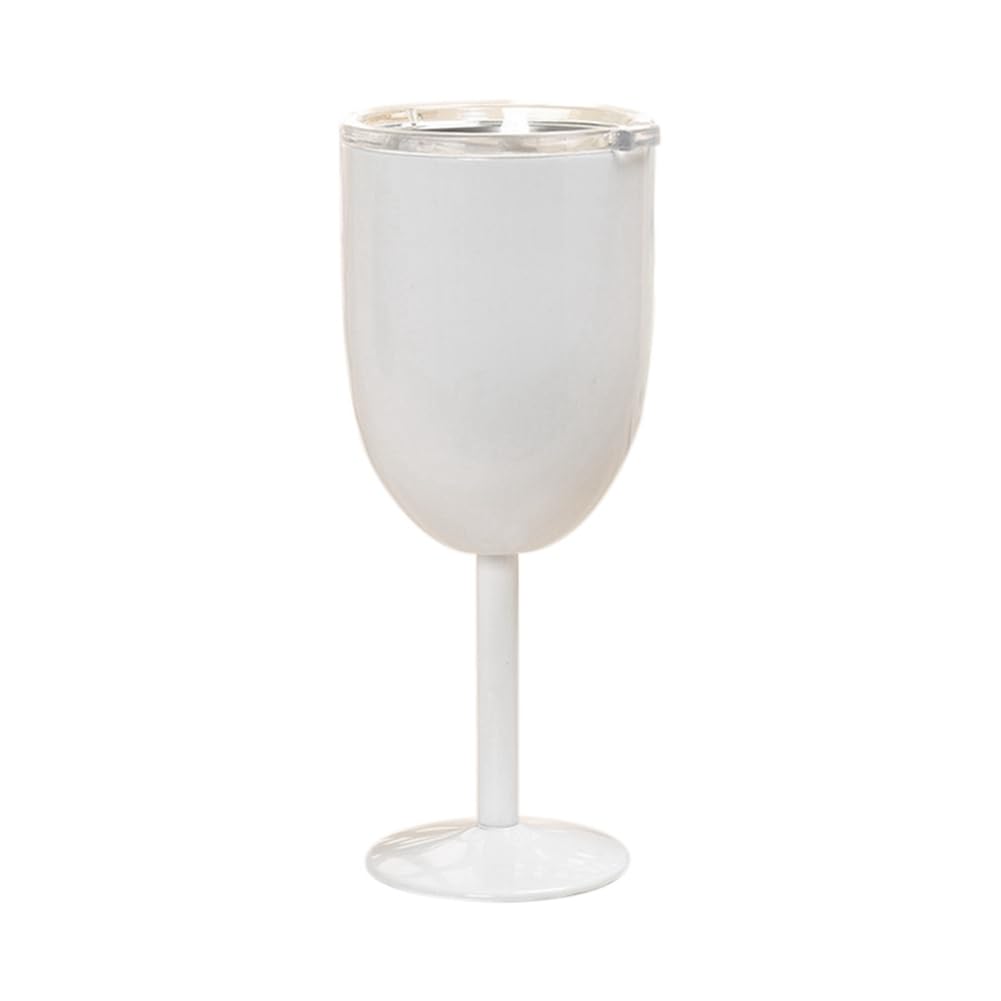 CTRLZS Wine Glass Stainless Steel Double Layer Goblet Color Large Capacity Tumbler Wine Cup White