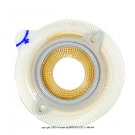 Assura Convex Extra-Extended Wear Skin Barrier Flange with Belt Tabs-Pre-Cut 1 1/2" 38 mm Color Code Blue - Box of 5