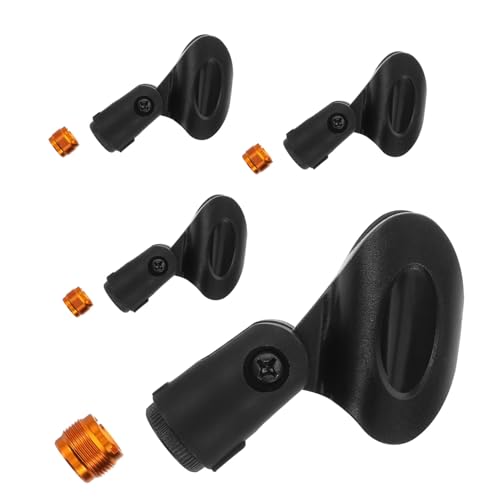 VANZACK 4 Sets Adjustable Microphone Clips Durable Clamp Holders with Flexible Rotation for Secure Grip Mic Stands for Handheld Recording and Performance