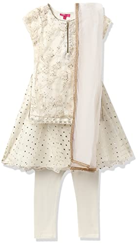 Image of BIBA Girl Viscose Layered Solid Suit Set