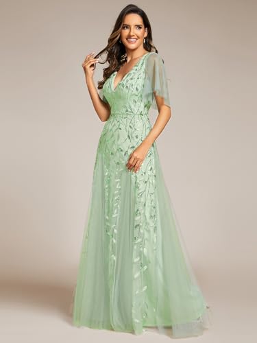 Image of Ever-Pretty Women's Sequin V-Neck Formal Mother of the Bride Dresses