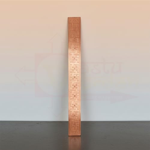 Image of Copper Swastik strip for Door Entrance | Pack of 1 | Length -30 cm Approx | Pure Copper Patti for Vastu Correction | Swastik Strip for Enhancing Energy Flow
