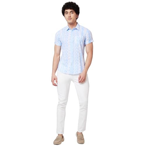 Image of Spykar Men's Regular Fit N /A Half Sleeve Printed Casual Shirts