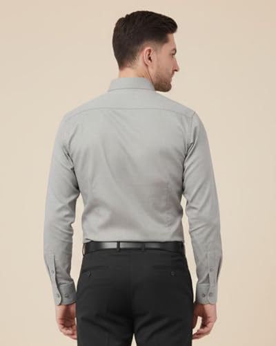 Image of SaintX Men's Formal Shirt with Pocket | Oxford Weave Cotton Rich Premium Fabric | Smart Fit | Full Sleeve | Everyday Summer Essential | Regular Fit