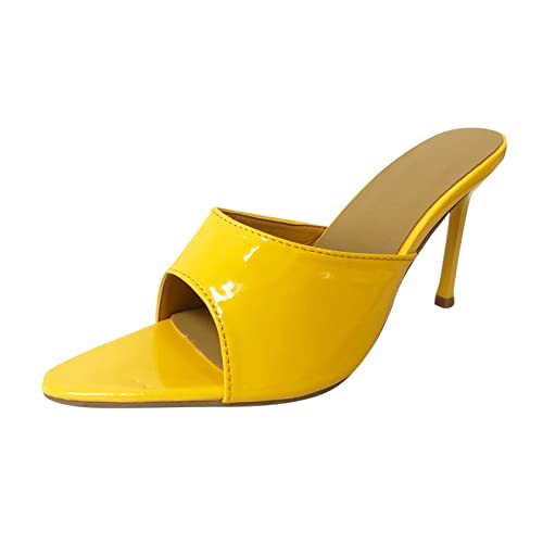 Sandales été tendance femme jaune 40 EU chaussures talon haut sexy bout pointu