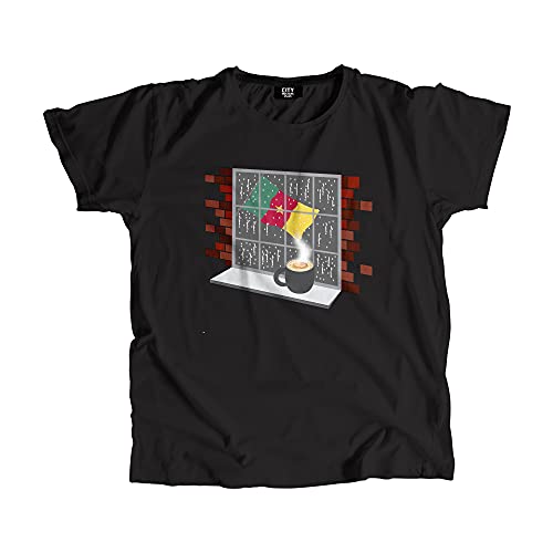 T-shirt Cameroon Coffee Rain haut col rond vêtement coton imprimé ethnique