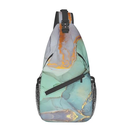WURTON Colourful Marble Sling Bag Crossbody Backpack Sling Backpack Shoulder Bag For Women Men Cycling Hiking Travel