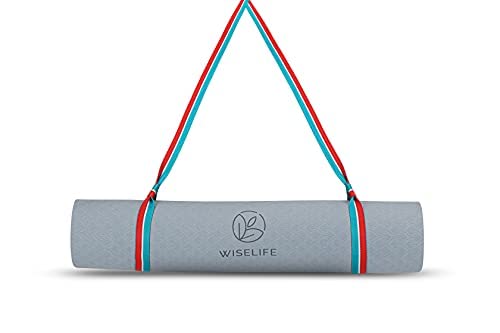 WISELIFE Yoga Mat Strap and Sling Belt for Carrying & Holding Mat with Overlocking Closure