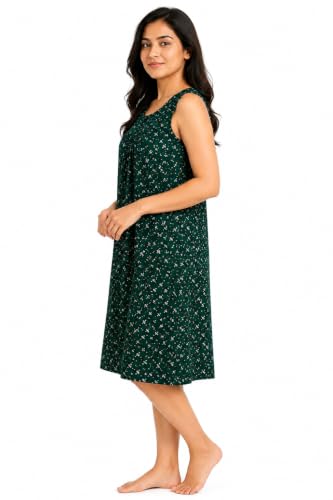 Image of Onekbhalo Women Cotton Night Dress Printed Culf Length Night Gown Short Nighty