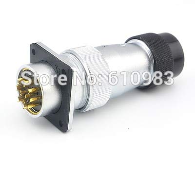 Gimax 32mm 10Pin Panel Mount Socket Receptacle to 10 Pin Plug Aviation Connector