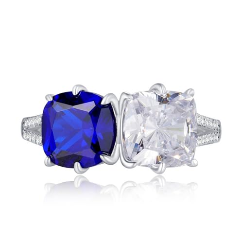Bague argent S925 femmes diamant haute teneur en carbone