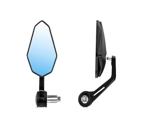 VAHAKKRMVM Rétroviseurs de Moto pour Y&amaha Fz1 Fz6 Fz09 Fz07 Fz8 Xsr 700 900 YZF R1 R3 R6 Moto Verre Bleu Guidon Bout Rétroviseur