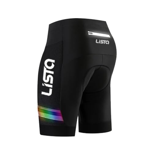 Image of Lista Men's Cycling Shorts 3D Padded Breathable Colorful Reflective Sports Elastic Road Bike Anti-Slip Tights