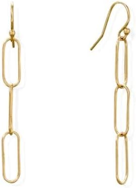 14/20 Gold Filled Paperclip French Wire Earrings Links Measure 5mm X 15mm Drops 52mm Clip on Earring for Women