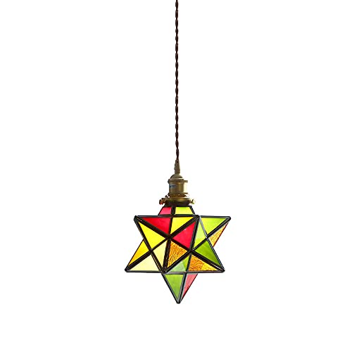 Lámpara colgante de cristal y cobre refinado NAMFHZW con portalámparas E27