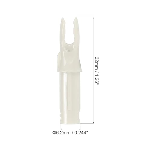 PATIKIL Archery Arrow Nocks 6.2mm 0.244", 40 Pack Insert Arrow Nock Replacement for Shooting White - Image 2