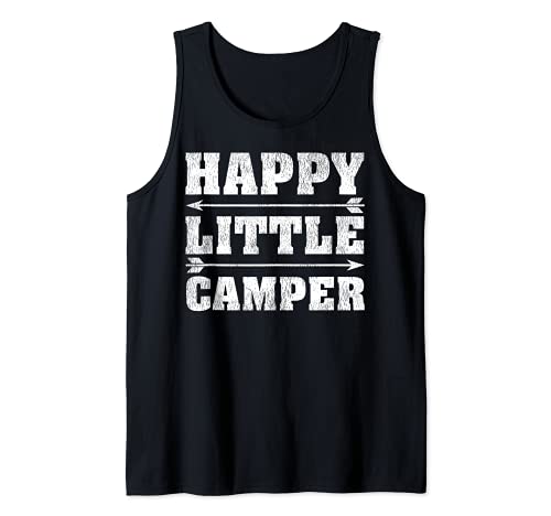 Divertido Amante De Camping Feliz Pequeña Camper Camiseta sin Mangas Cover