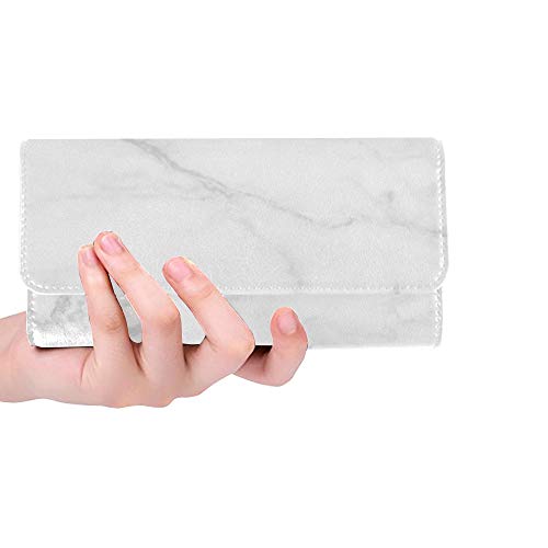 Preisvergleich Produktbild Einzigartige benutzerdefinierte weißen Marmor Frauen Trifold Wallet Lange Geldbörse Kreditkarteninhaber Fall Handtasche