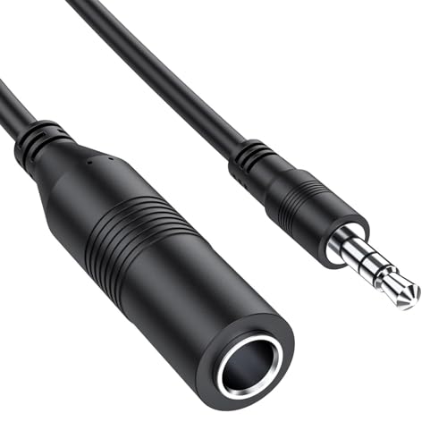 Cable Audio estéreo Jack 6.35 mm Hembra a Jack 3.5 mm Macho, Adap...