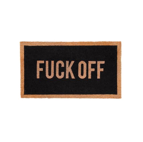 Fisura, Original F* Off Door Mat, Dirt Trapper for Indoor & Outdoor Entrance, Non-Slip With PVC Base, Coconut Fiber