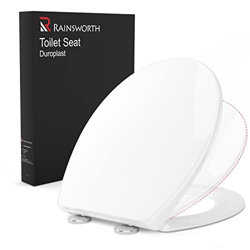 Rainsworth Abattant WC avec Frein de Chute, Lunette de Toilette Clipsable avec une Capacité de Charge 150 kg, Lunette WC Antibactérien en Duroplast, Lunette de Toilette Confort Ergonomique, Forme O