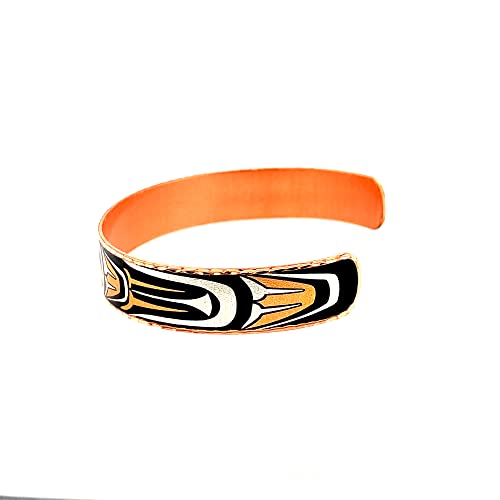 Image of FRONT LINE JEWELRY Northwest Native American Totem Bracelets - Artisan-Handmade West Coast Haida Copper Cuff for Men & Women | Unique Unisex Cultural Jewelry Gift Idea