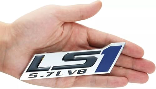 Image of 2pcs LS1 5.7 L V8 Engine Door Trunk Badge 3D Emblem Nameplate Sticker (Silver Blue)