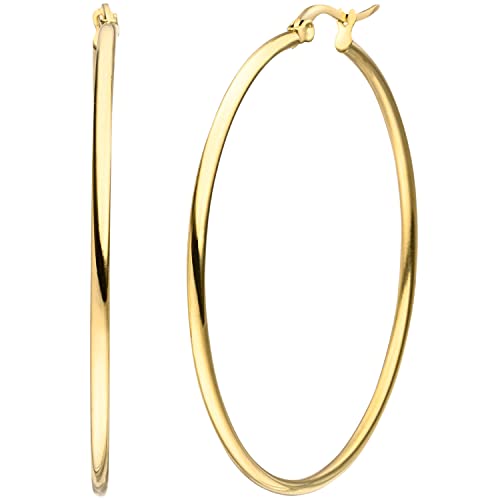 Jobo Damen-Creolen aus Edelstahl goldfarben 50 mm