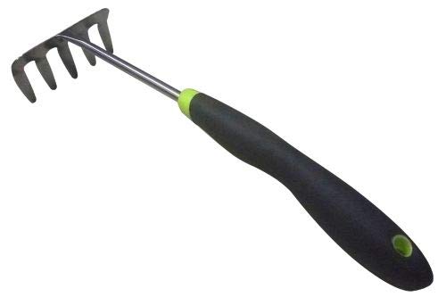 Zenport 15309I Good Grips Mini Soil Rake, Ergonomic Soft Cushion Grip