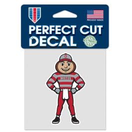 Autocollant Brutus Ohio Buckeyes Debout | Sticker Autocollant Couleur 10x10cm