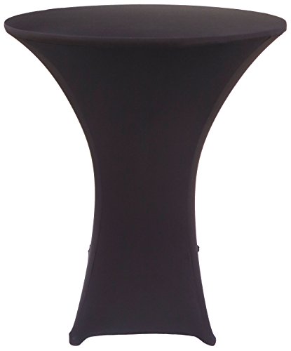 Goldstream Point Black 32 Inch Round X 43 Inch Tall Spandex Cocktail Tablecloth Folding Cover Stretch #TOP3