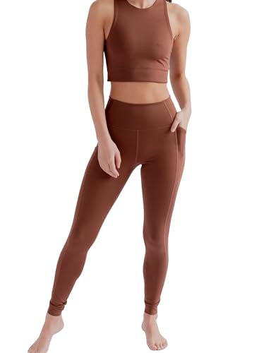 Legging de poche taille haute long femme vêtement de sport extensible