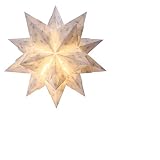 Bascetta Stern mit LED 20 x 20 cm 32 Blatt weiß/silberne Schneeflocken Bastelset