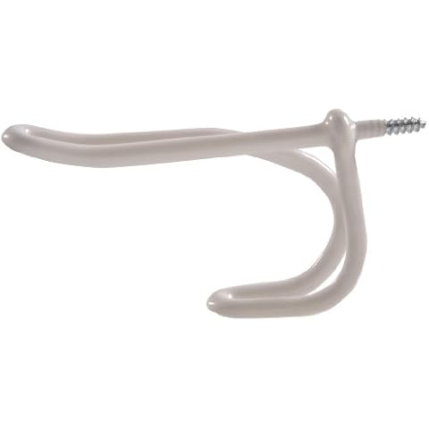 Hardware Essentials 852897 Wire Coat and Hat Hook White Vinyl -2 Pack Cover