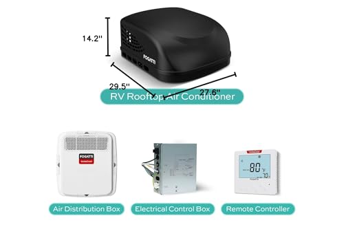 Fogatti Rv Ac Unit 15000 Btu Non-Ducted Roof Top Air Conditioner 115V(Ac) For Camper Including Air Distribution Box And Instacool Series Black thumb #7
