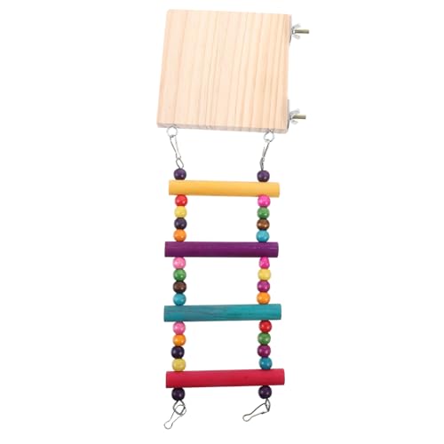 ifundom Parakeet Step Ladder Natural Wooden Bird Perch for Training and Play Section Design for Birds Enhances Balance and Health Easy to Install