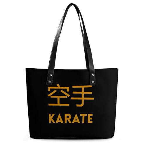 KARATE Women's Leather Handbag Shoulder Bag Tote Purse Bags for Shopping Travel