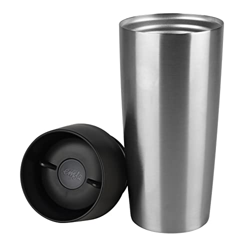 Emsa Vacuum Mug "Travel Mug" 12.2 Fl Oz Of Stainless Steel/Plastic, Silver/Black #TOP1