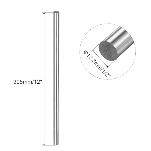QUARKZMAN 3 Stück Edelstahlstäbe 12,7x305mm, Metallstange Korrosionsbeständig, leicht zu verarbeiten, wartungsarm, Edelstahl Rundstäbe, für DIY und Maschinelle Bearbeitung