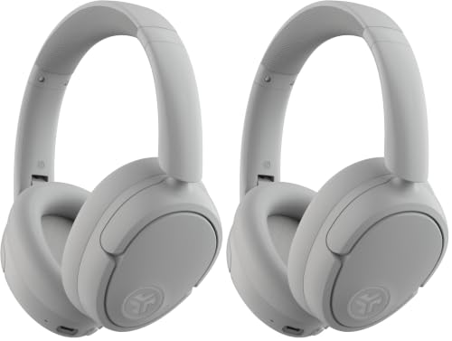 Image of JLab JBuds Lux ANC, Over Ear Headphones, Active Noise Cancelling, Bluetooth, Cloud White (Pack of 2)