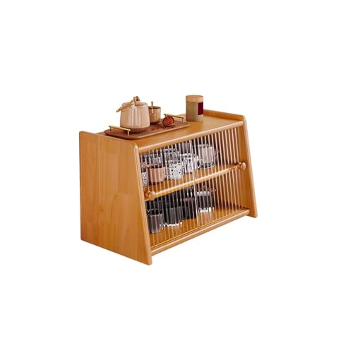 Small Kitchen Sideboard with 2 Sliding Striped Glass Doors,Freestanding Countertop Storage Cabinet ,Adjustable Shelves, for Kitchen Countertop(Yellow,45 * 29 * 34cm/17.7 * 11.4 * 13.3in)