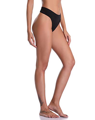 Imakokoni 6 Pack Women's Nylon Spandex Thong Underwear (Small, Multi-B) #TOP5