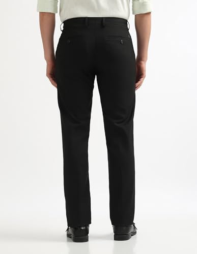 Image of Arrow Textured Tapered Fit Formal Trousers for Men - Full Length Formal Pants for Men Office Wear