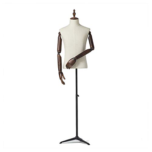 Maniquí masculino ajustable de plástico resistente con base de trípode estable 2