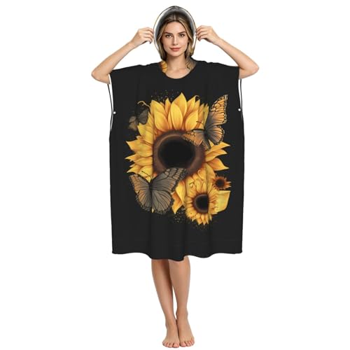 Peignoir microfibre à capuche séchage rapide pour piscine et plage