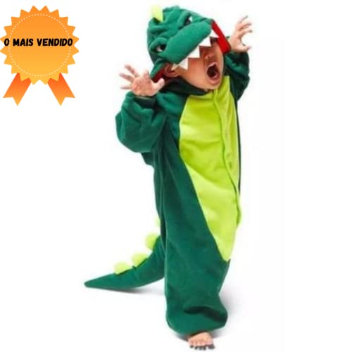 Pijama Dinossauro Infantil Capuz 100% Algodão e Antialérgico A Pronta Entrega (6)