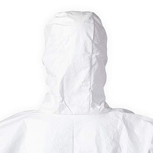 SafeComfort Einweg-Chemikalienschutzanzug Modell H | PSA Kat. III Typ 5b/6b - partikeldicht und bedingt sprühdicht - Infektionsschutz nach EN 14126 (XL)